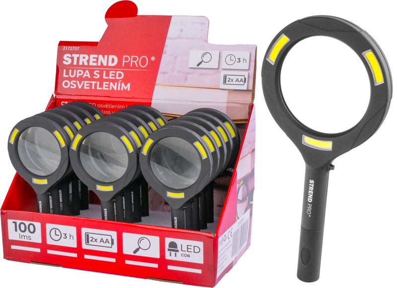 POVEĆALO SA SVJETLOM 15/1, 2xAA, LED 100 lm, 3x LED, SELL BOX