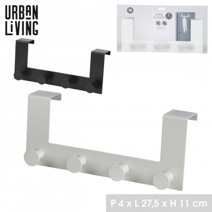 VJEŠALICA ZA VRATA CRNA/BIJELA S 4 KUKICE