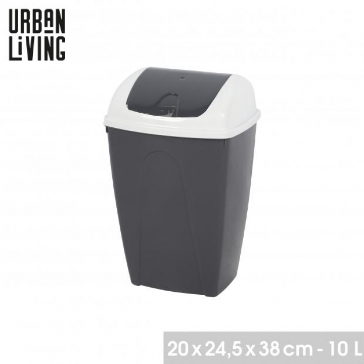 KANTA ZA SMEĆE SA POKLOPCEM SIVA 10L
