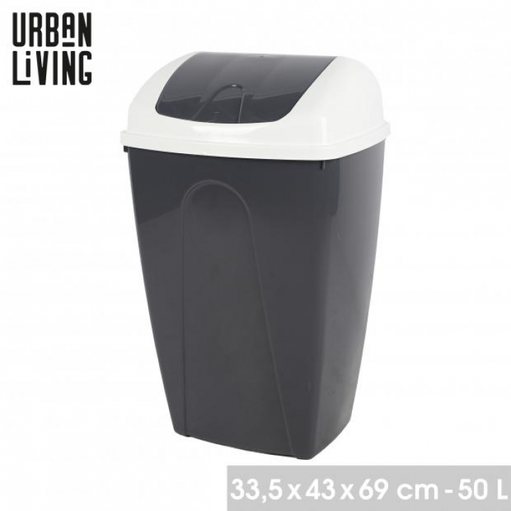 KANTA ZA SMEĆE S POKLOPCEM SIVA 50 L