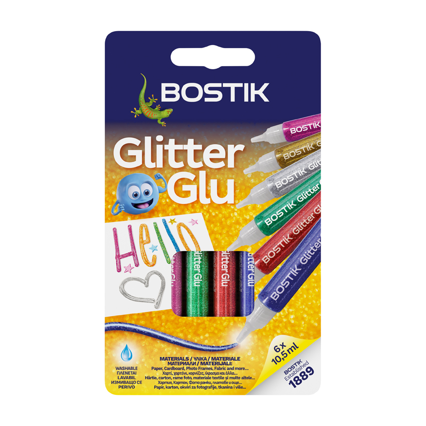 BOSTIK ST GLITTER GLU 6X10,5ml BLISTER C6