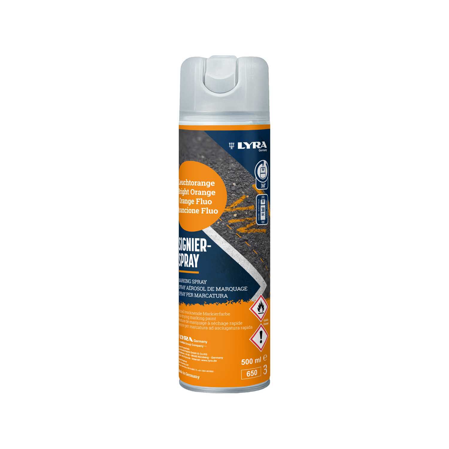 LYRA MARKER SPREJ FLUORESCENTNO NARANČASTI 500ML 1/1